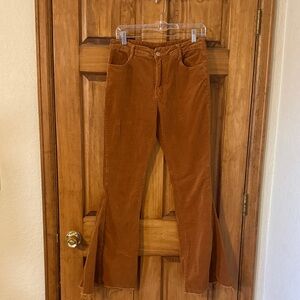 Women's Brown Flared cord pants
